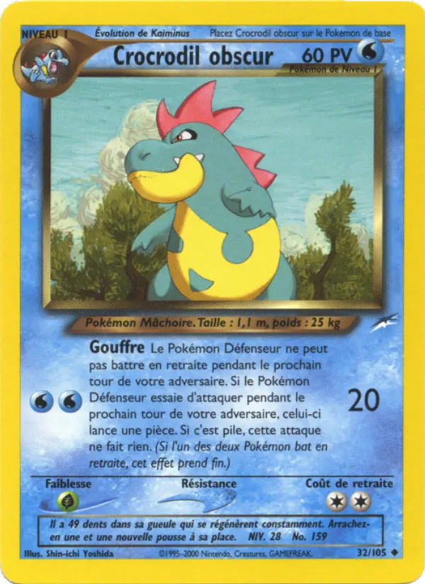 Crocrodil obscur — Carte Pokémon 32 Neo Destiny