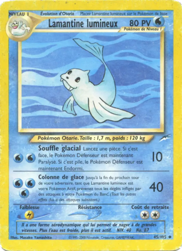 Lamantine lumineux — Carte Pokémon 45 Neo Destiny