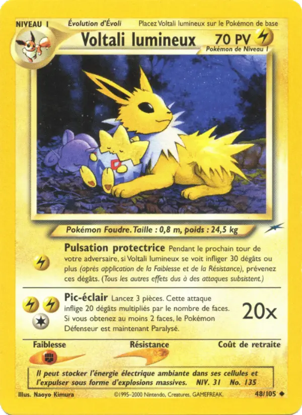 Voltali lumineux — Carte Pokémon 48 Neo Destiny