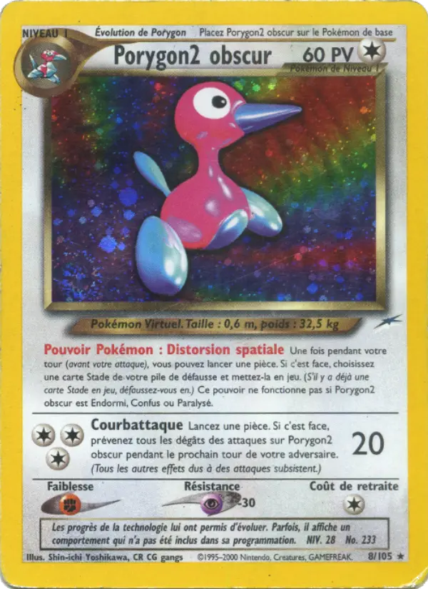 Porygon2 obscur — Carte Pokémon 8 Neo Destiny