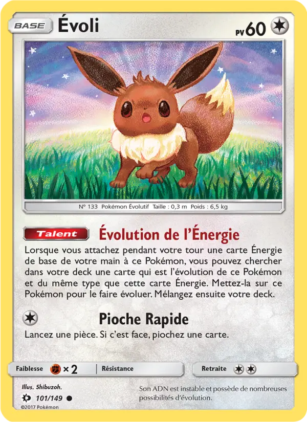 Évoli — Carte Pokémon 101 Soleil et Lune