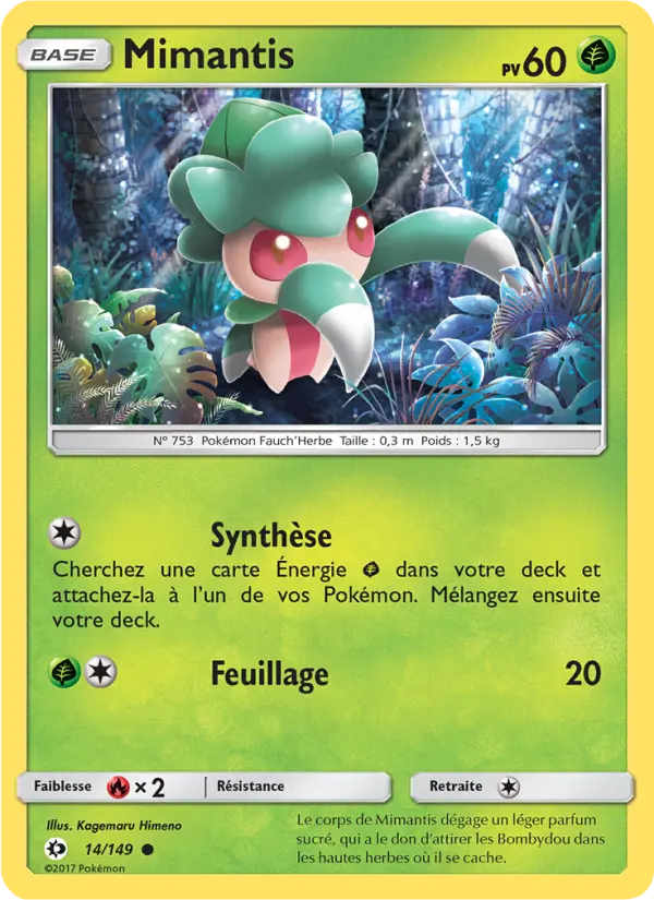 Mimantis — Carte Pokémon 14 Soleil et Lune