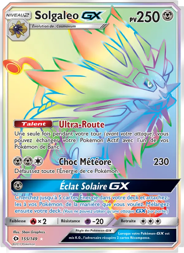 Solgaleo GX — Carte Pokémon 155 Soleil et Lune