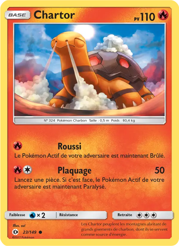 Chartor — Carte Pokémon 23 Soleil et Lune