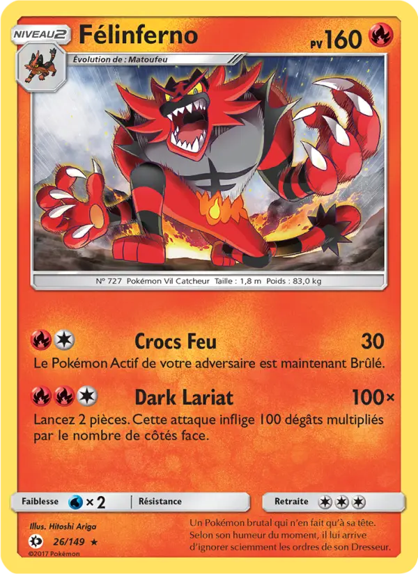 Félinferno — Carte Pokémon 26 Soleil et Lune