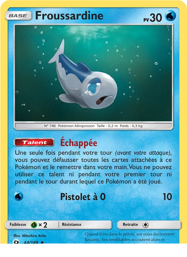 Froussardine — Carte Pokémon 44 Soleil et Lune
