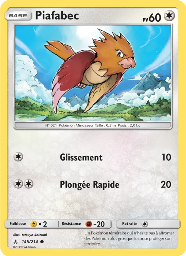 Piafabec — Carte Pokémon 145 Alliance Infaillible