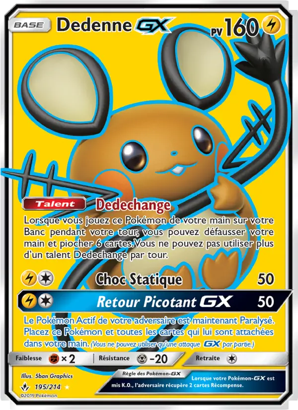 Dedenne GX — Carte Pokémon 195 Alliance Infaillible