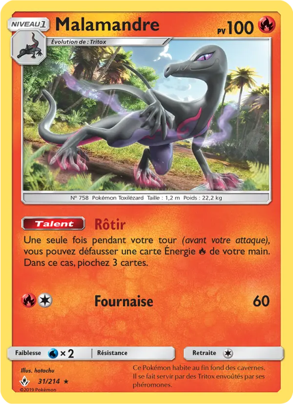Malamandre — Carte Pokémon 31 Alliance Infaillible