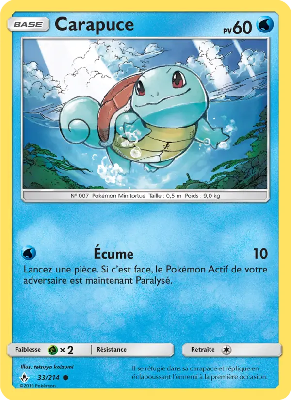 Carapuce — Carte Pokémon 33 Alliance Infaillible