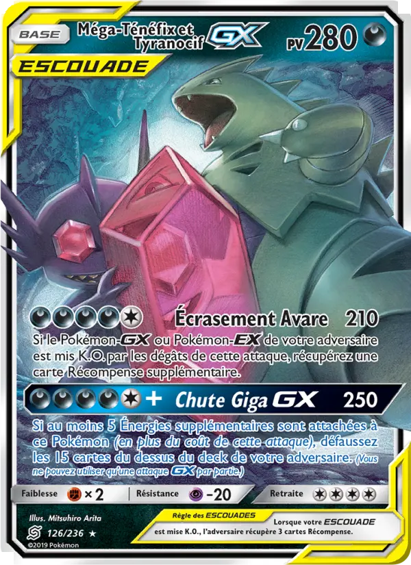 Méga-Ténéfix et Tyranocif GX — Carte Pokémon 126 Harmonie des Esprits