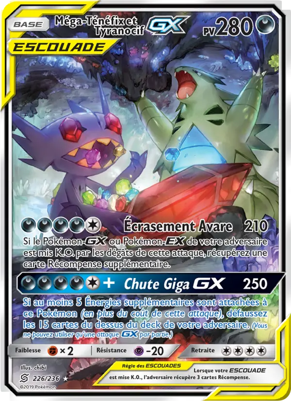 Méga-Ténéfix et Tyranocif GX — Carte Pokémon 226 Harmonie des Esprits