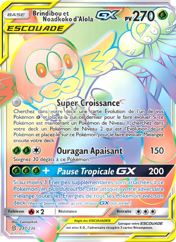 Brindibou et Noadkoko d’Alola GX — Carte Pokémon 237 Harmonie des Esprits