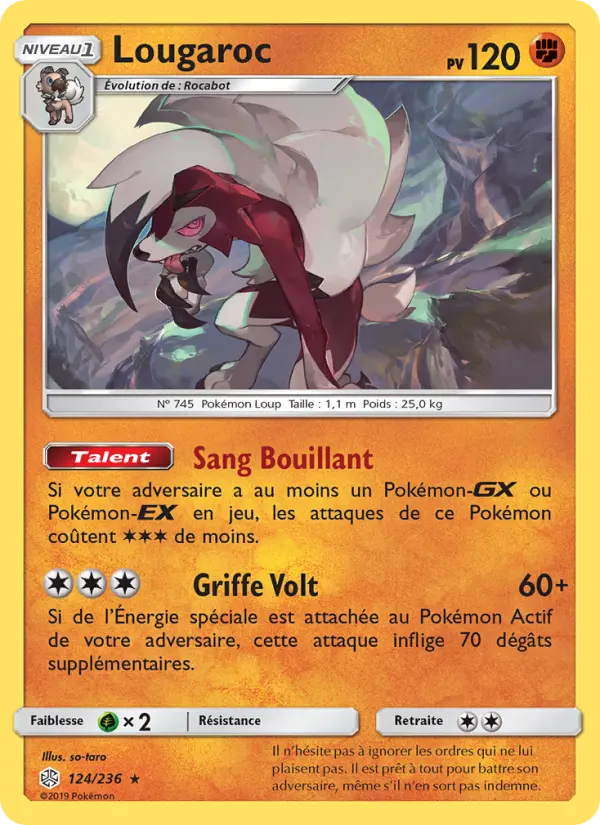 Lougaroc — Carte Pokémon 124 Éclipse Cosmique