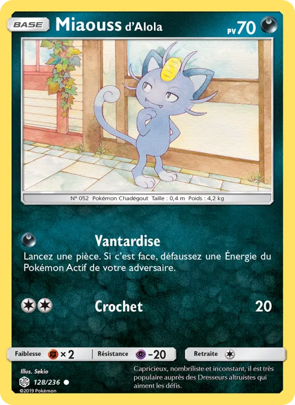 Miaouss d’Alola — Carte Pokémon 128 Éclipse Cosmique