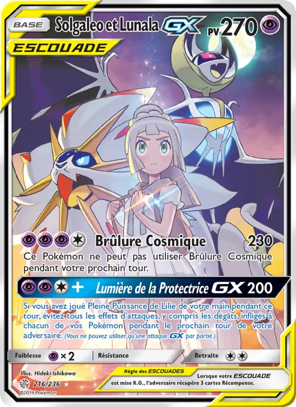 Solgaleo et Lunala GX — Carte Pokémon 216 Éclipse Cosmique