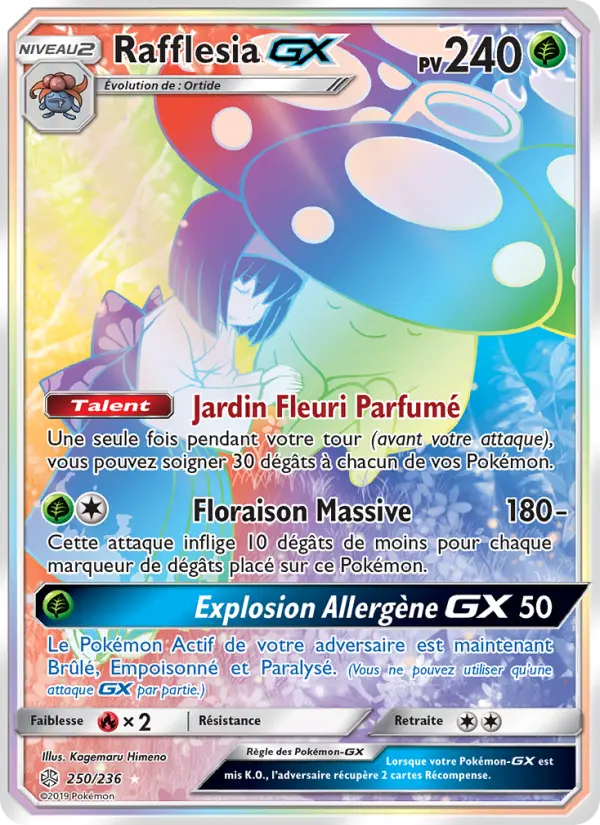 Rafflesia GX — Carte Pokémon 250 Éclipse Cosmique