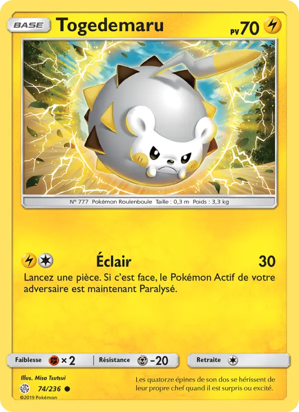 Togedemaru — Carte Pokémon 74 Éclipse Cosmique