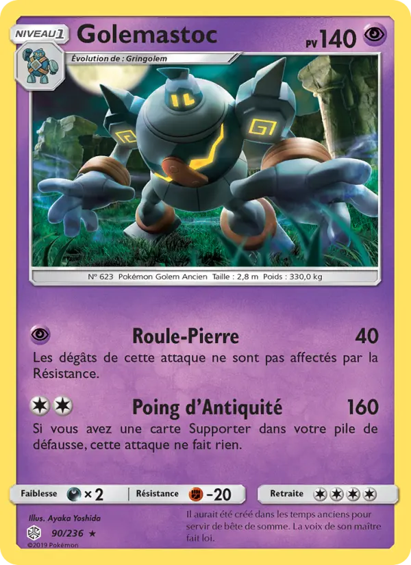 Golemastoc — Carte Pokémon 90 Éclipse Cosmique