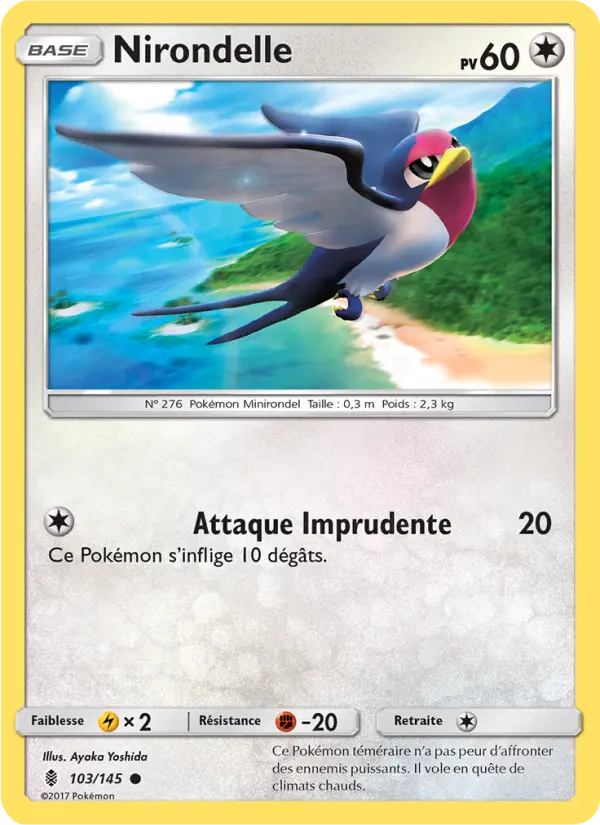 Nirondelle — Carte Pokémon 103 Gardiens Ascendants