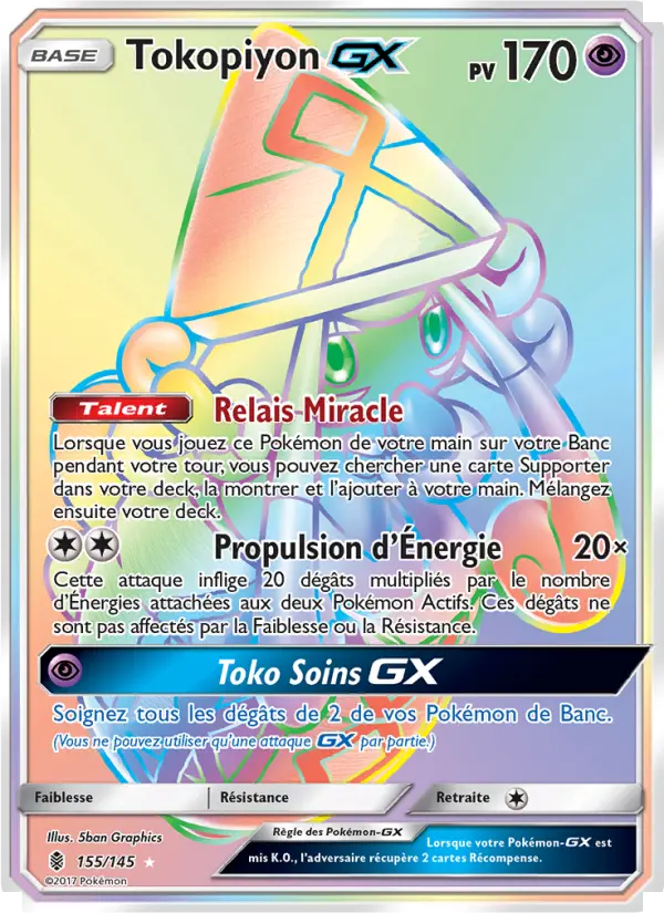 Tokopiyon GX — Carte Pokémon 155 Gardiens Ascendants