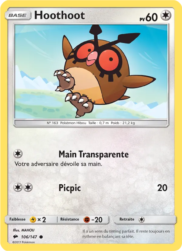 Hoothoot — Carte Pokémon 106 Ombres Ardentes