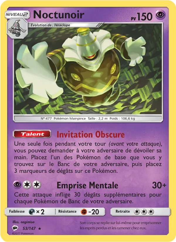 Noctunoir — Carte Pokémon 53 Ombres Ardentes