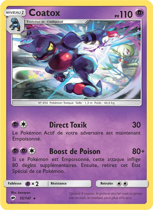 Coatox — Carte Pokémon 55 Ombres Ardentes