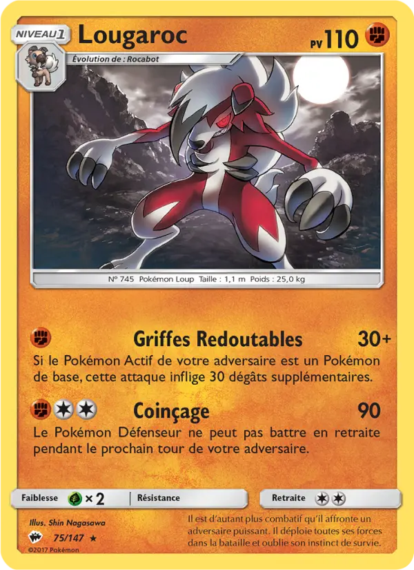 Lougaroc — Carte Pokémon 75 Ombres Ardentes
