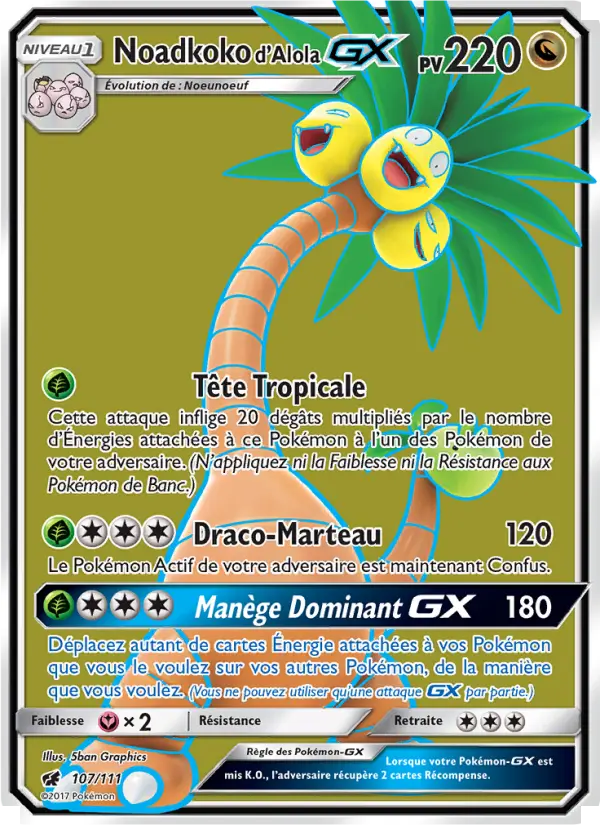 Noadkoko d’Alola GX — Carte Pokémon 107 Invasion Carmin