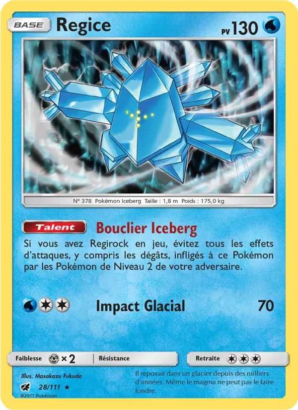 Regice — Carte Pokémon 28 Invasion Carmin