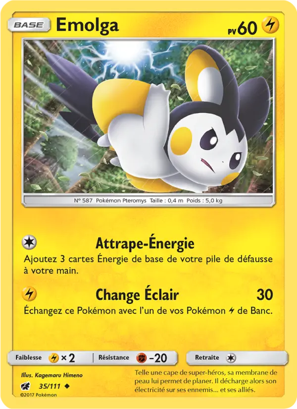 Emolga — Carte Pokémon 35 Invasion Carmin