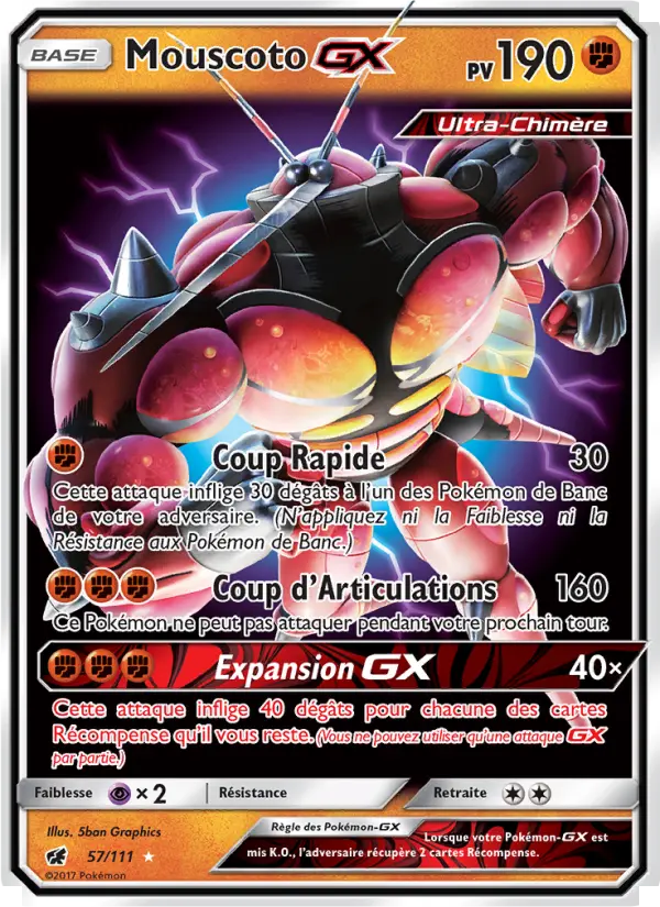 Mouscoto GX — Carte Pokémon 57 Invasion Carmin