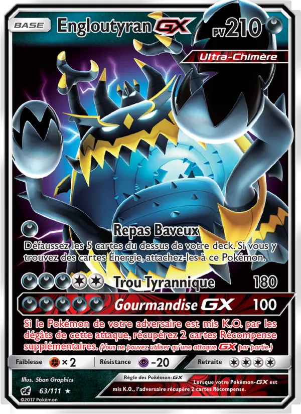 Engloutyran GX — Carte Pokémon 63 Invasion Carmin