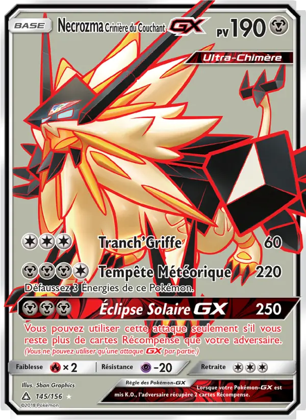 Necrozma Crinière du Couchant GX — Carte Pokémon 145 Ultra-Prisme
