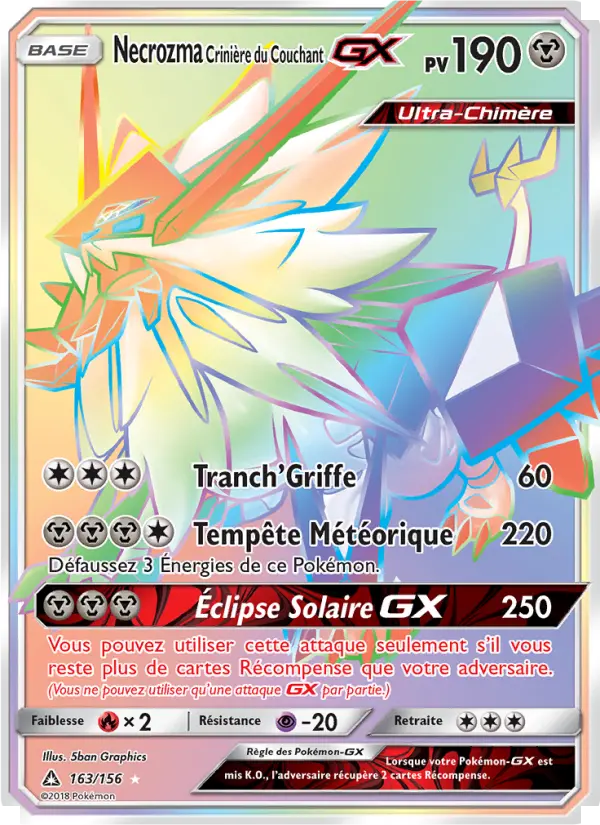 Necrozma Crinière du Couchant GX — Carte Pokémon 163 Ultra-Prisme