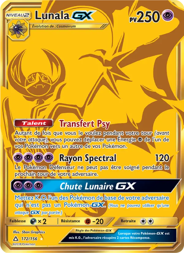 Lunala GX — Carte Pokémon 172 Ultra-Prisme