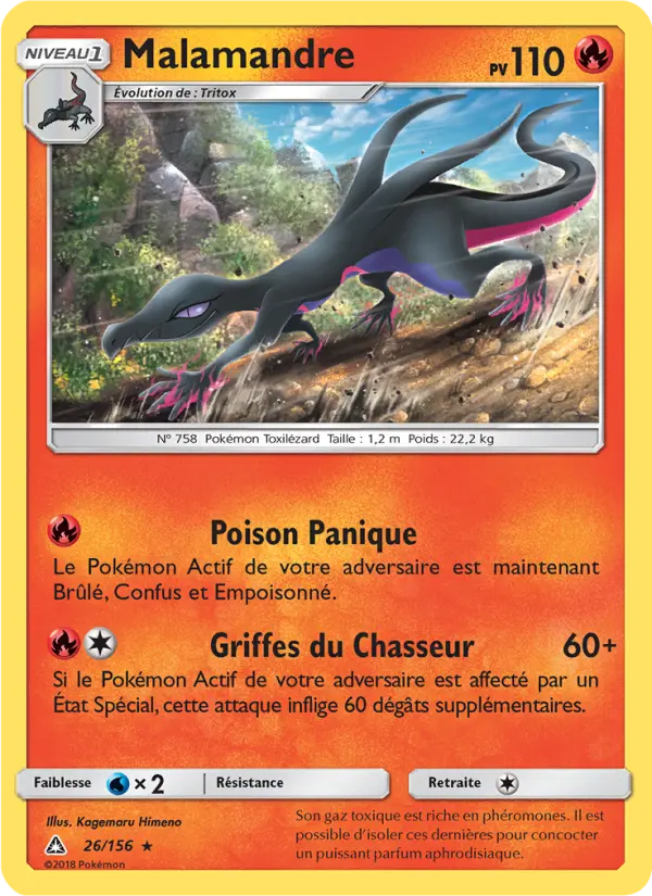 Malamandre — Carte Pokémon 26 Ultra-Prisme