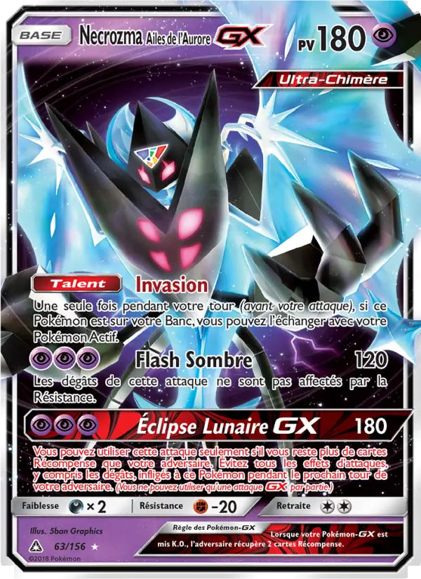 Necrozma Ailes de l’Aurore GX — Carte Pokémon 63 Ultra-Prisme