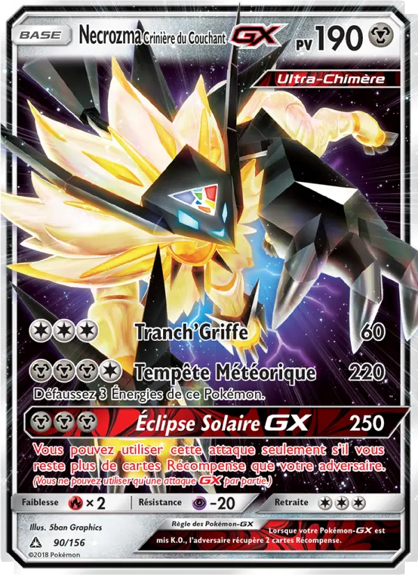 Necrozma Crinière du Couchant GX — Carte Pokémon 90 Ultra-Prisme