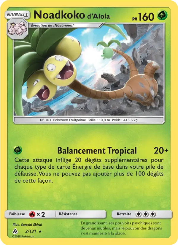 Noadkoko d’Alola — Carte Pokémon 2 Lumière Interdite