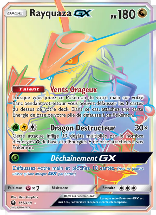Rayquaza GX — Carte Pokémon 177 Tempête Céleste