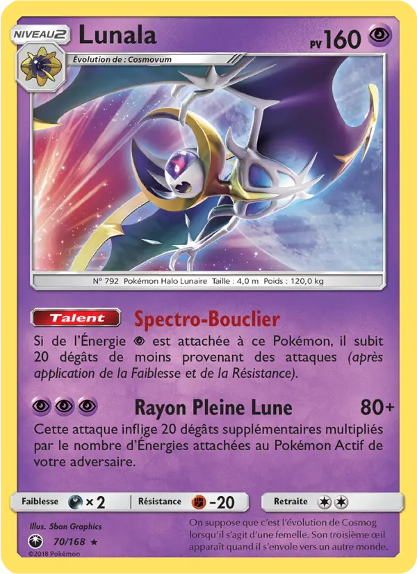 Lunala — Carte Pokémon 70 Tempête Céleste