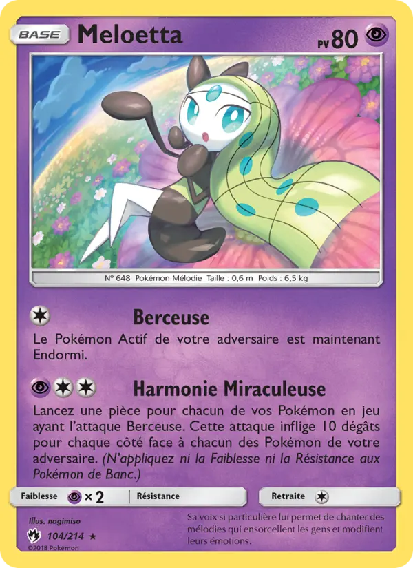 Meloetta — Carte Pokémon 104 Tonnerre Perdu
