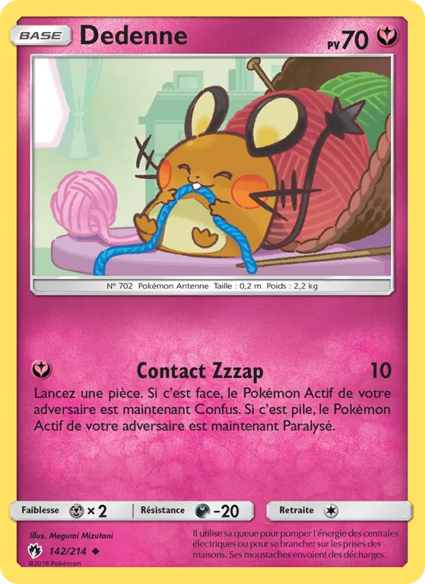 Dedenne — Carte Pokémon 142 Tonnerre Perdu