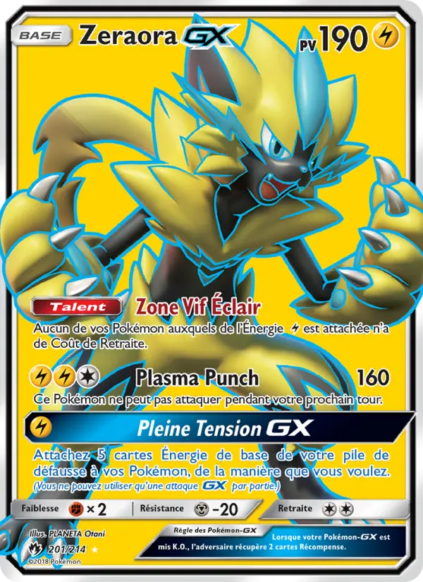 Zeraora GX — Carte Pokémon 201 Tonnerre Perdu