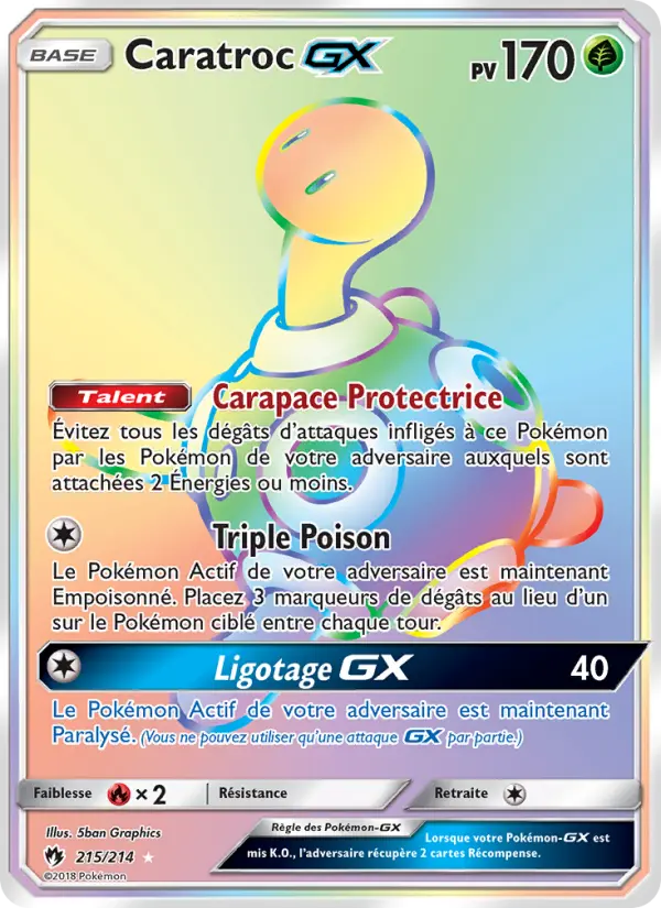 Caratroc GX — Carte Pokémon 215 Tonnerre Perdu