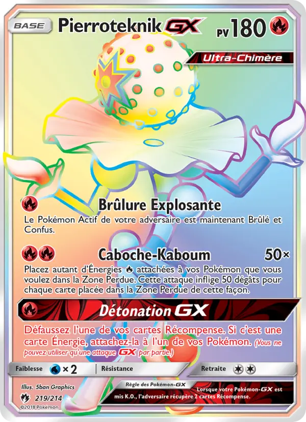 Pierroteknik GX — Carte Pokémon 219 Tonnerre Perdu