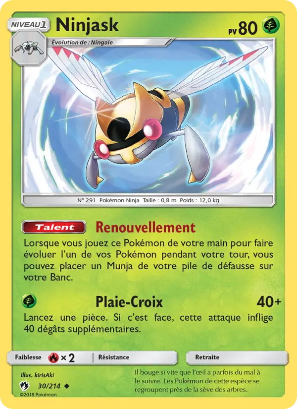 Ninjask — Carte Pokémon 30 Tonnerre Perdu