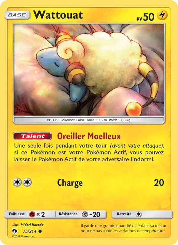 Wattouat — Carte Pokémon 75 Tonnerre Perdu